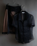 Conjunto de camisa y falda con diseño en capas transparentes de "CELINE"