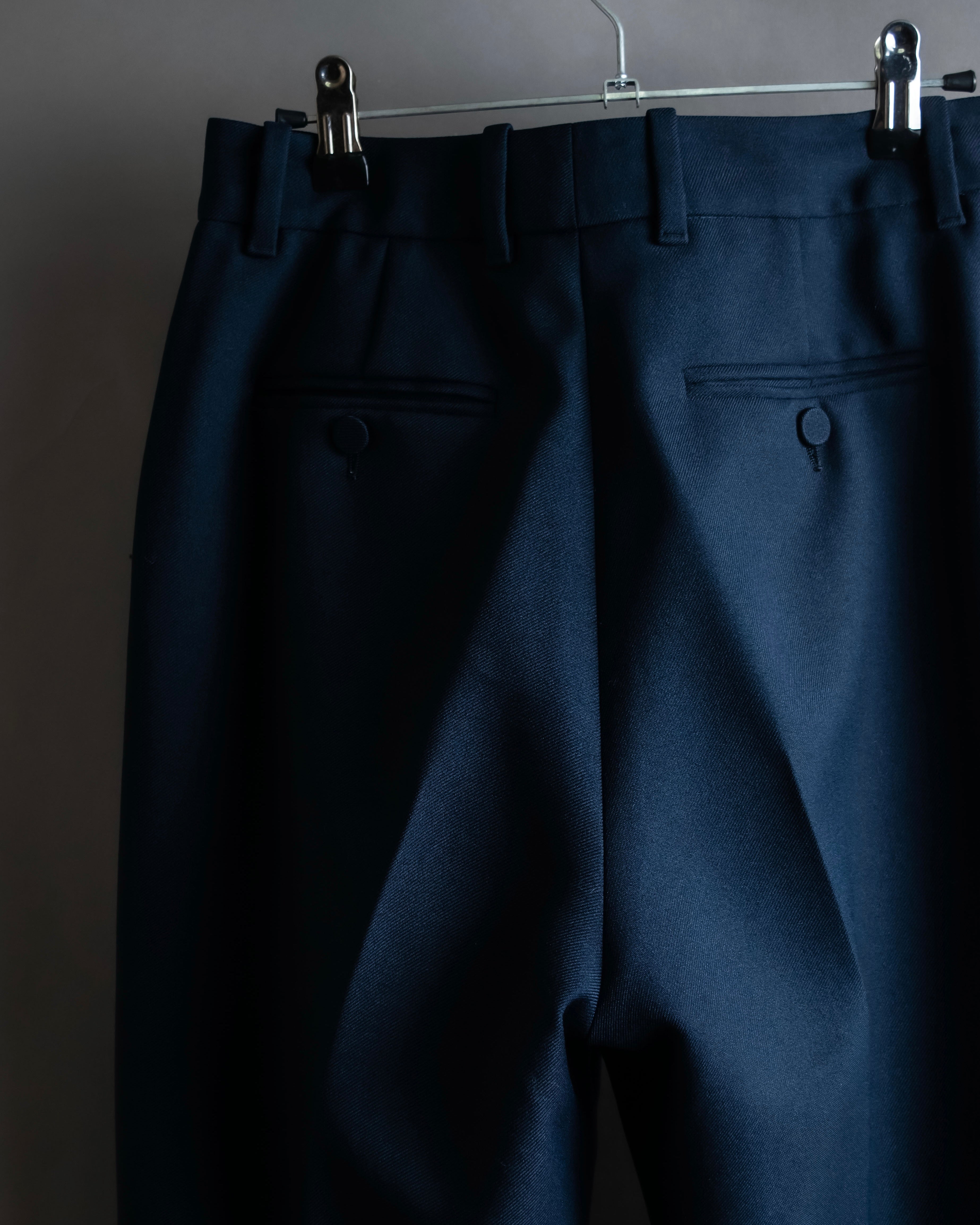 "GUCCI" Deep-tuck wool gently flared slacks