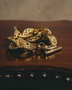 -SPECIAL- “Christian Dior” 70’s-90’s Sculptural openwork gold tone chain bracelet