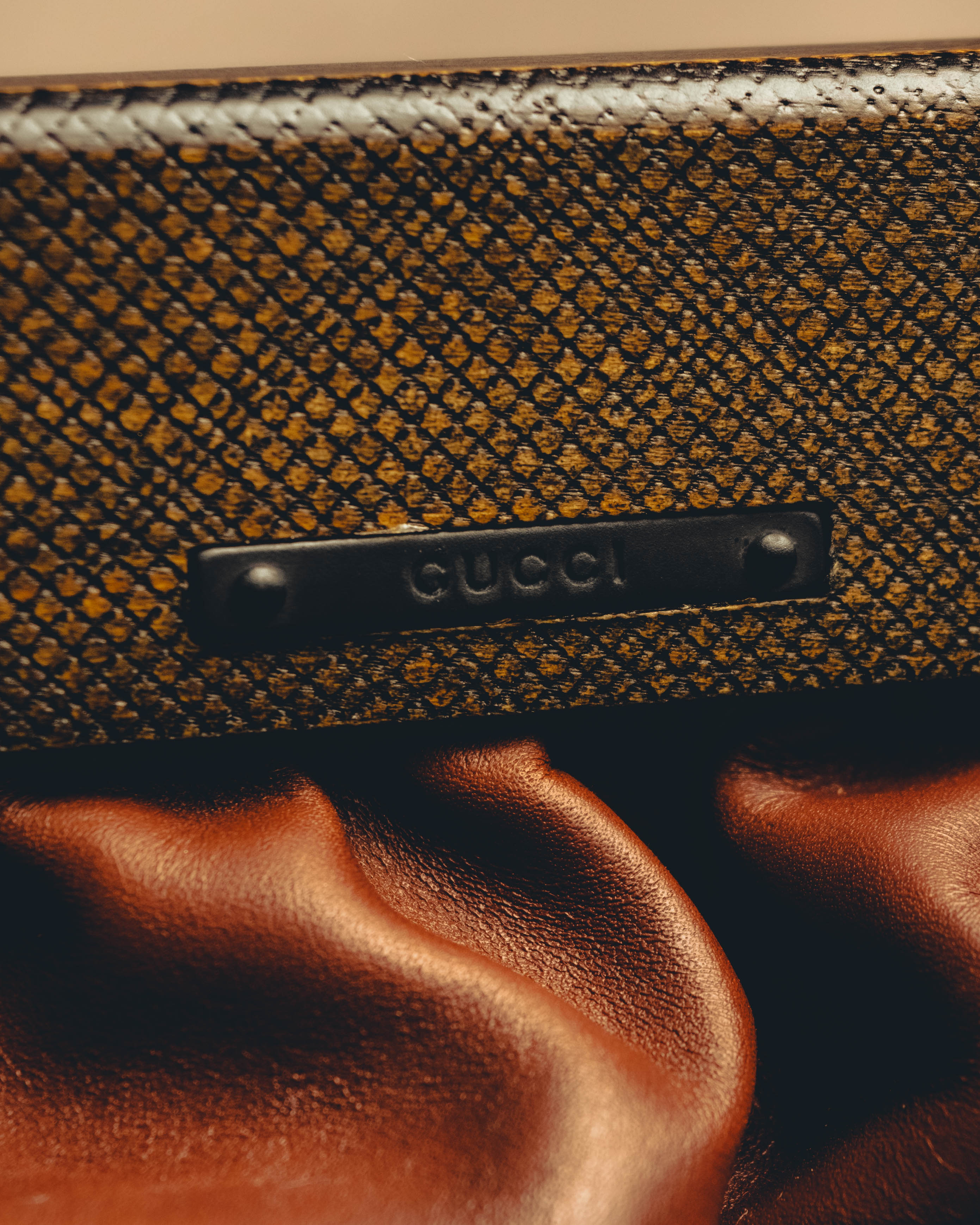 -SPECIAL- "GUCCI" 90's-00's Gathered leather top handle handbag
