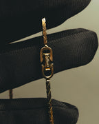 "Christian Dior" 80's-90's Gold tone rhinestone cd lariat necklace