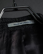 "YVES SAINT LAURENT" 70’s-80’s structured herringbone tweed tailored jacket