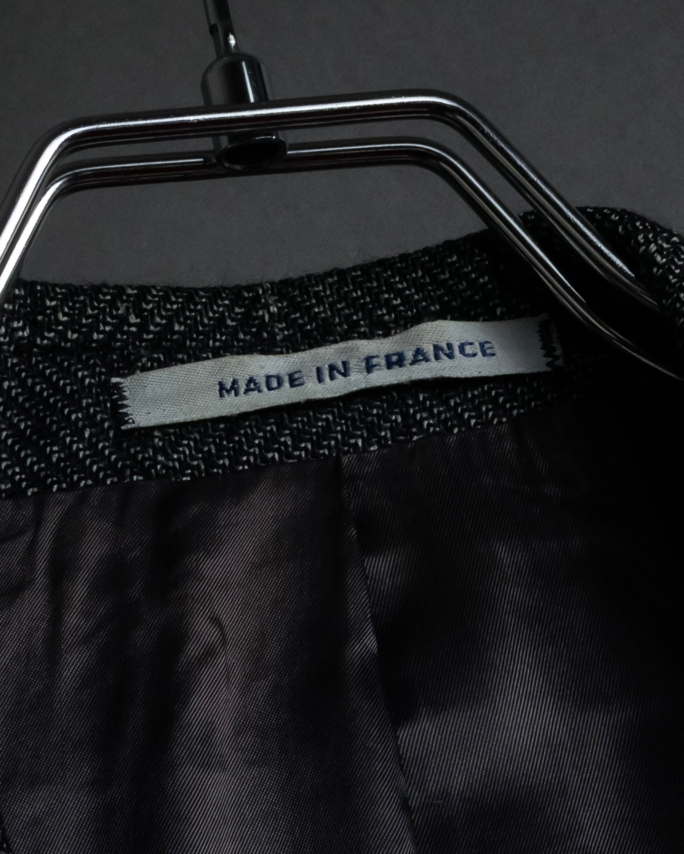 "YVES SAINT LAURENT" 70’s-80’s structured herringbone tweed tailored jacket