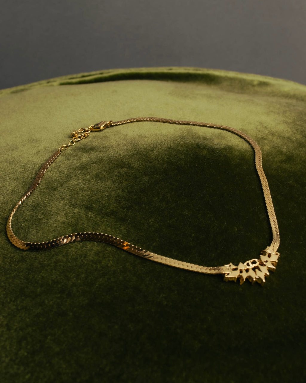 "Christian Dior" 80's-90's Rhinestone logo necklace