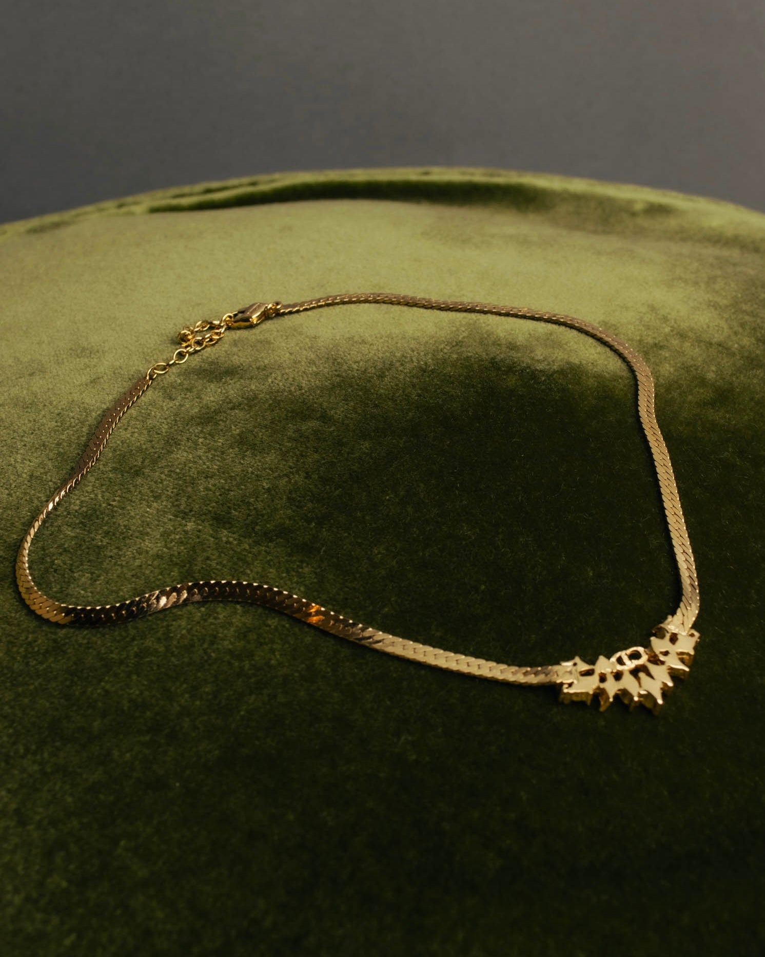 "Christian Dior" 80's-90's Rhinestone logo necklace