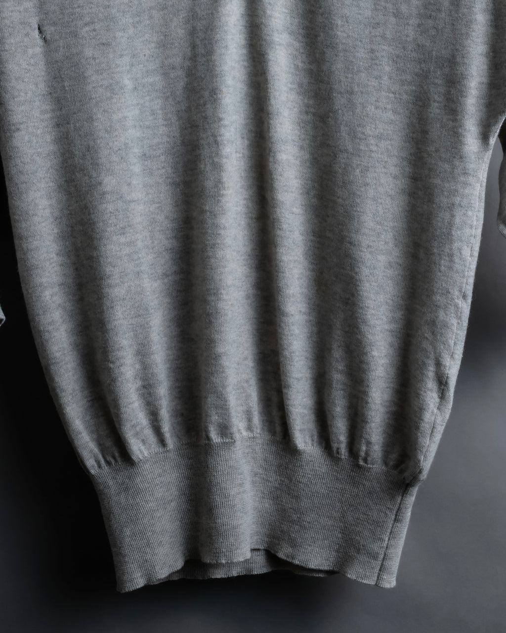 "JIL SANDER" Solid texture V neck mixed knit