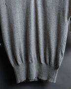 "JIL SANDER" Solid texture V neck mixed knit