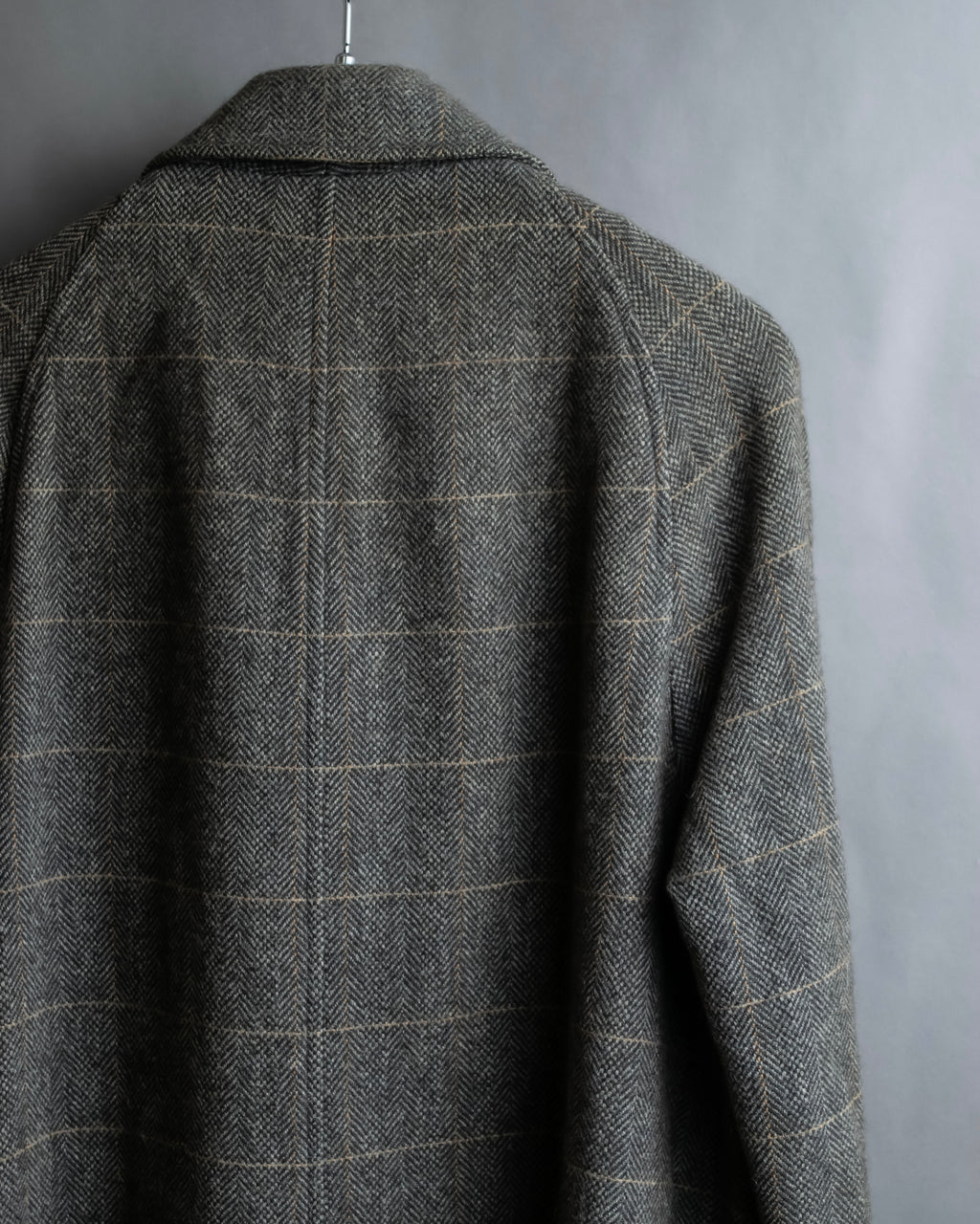 "BURBERRYS" Fine check pattern herringbone coat