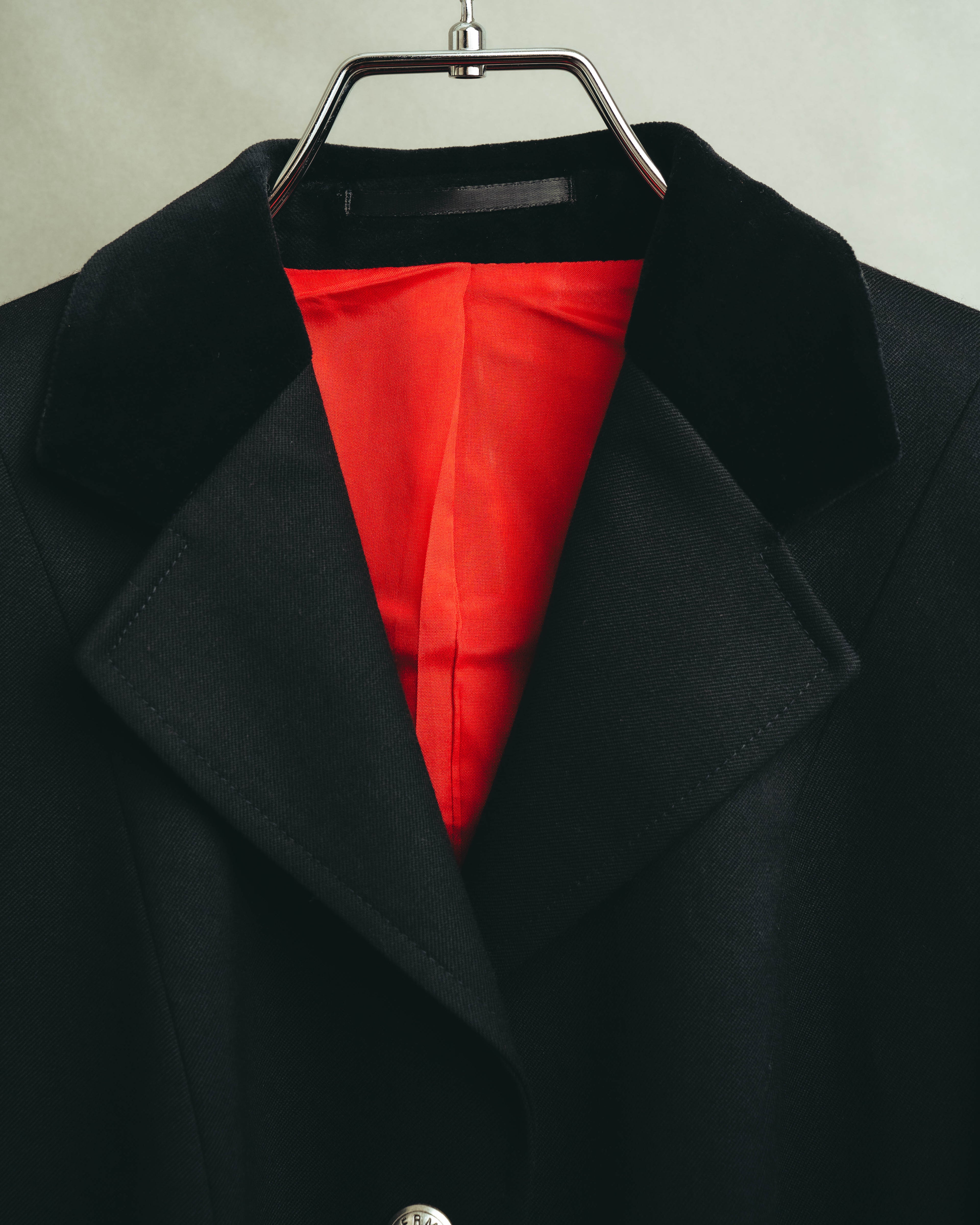-SPECIAL- “HERMES” 00’s Technical wool equestrian jacket with red lining