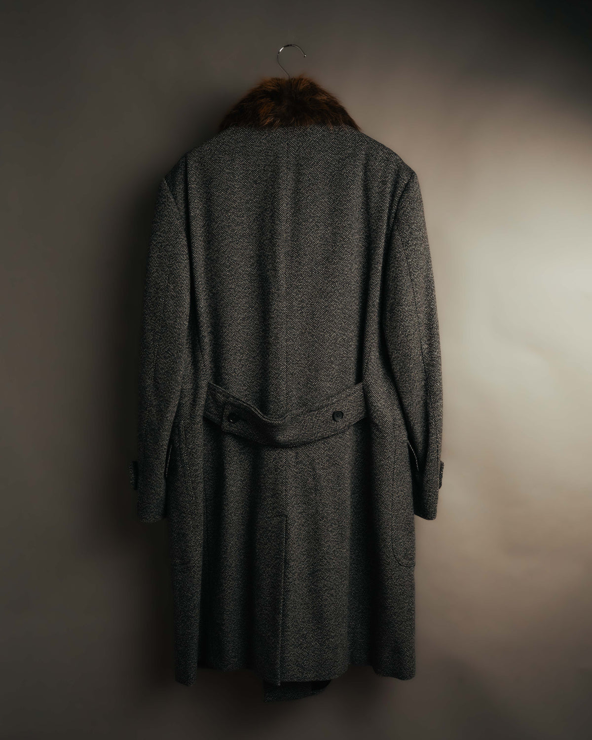 -SPECIAL- "GUCCI" 00's-10's Luxurious beaver fur-collar wool overcoat