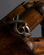 "Tiffany&Co" Double loving heart design silver ring