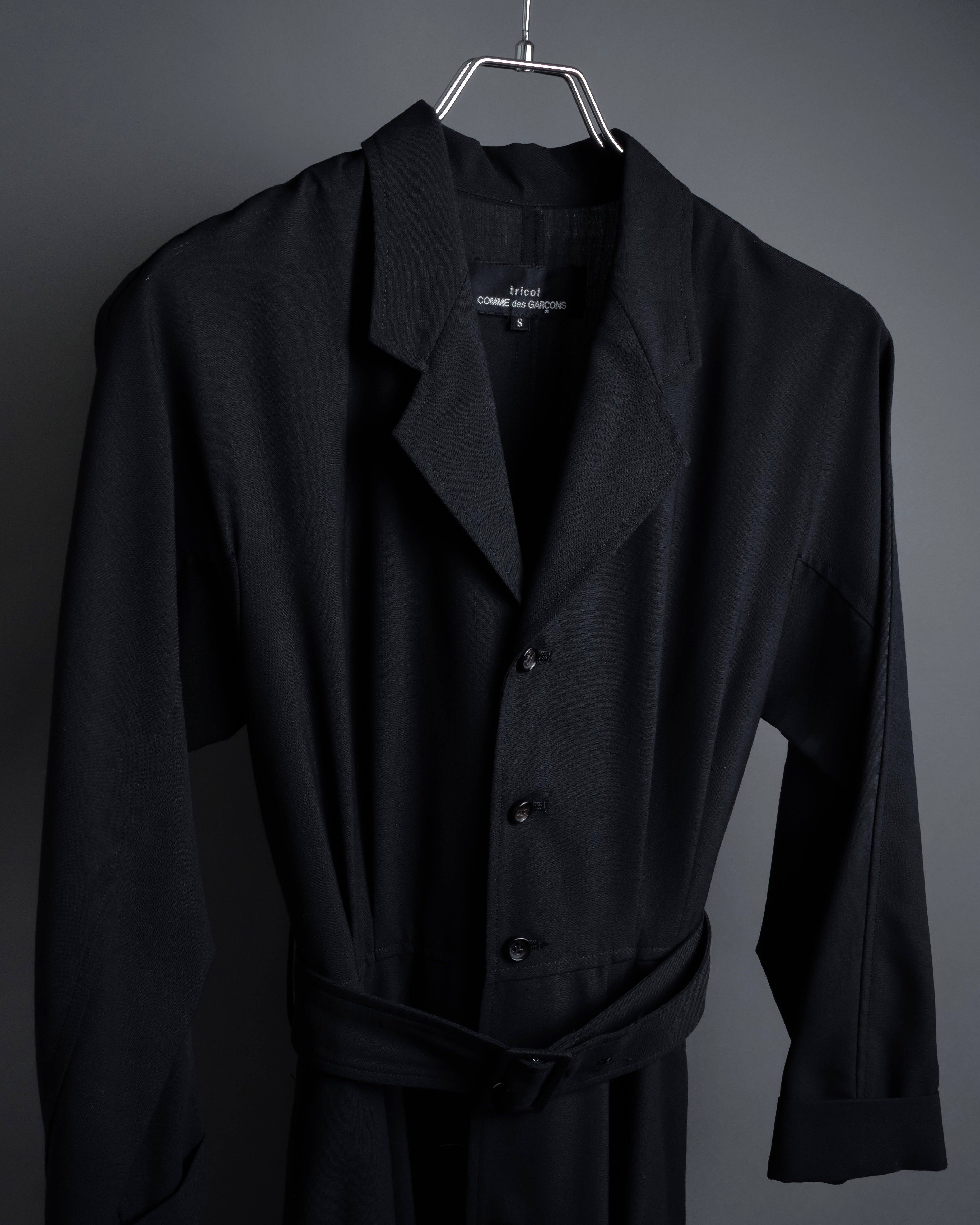 "tricot COMME des GARCONS" 90's Tailored collar belted long dress