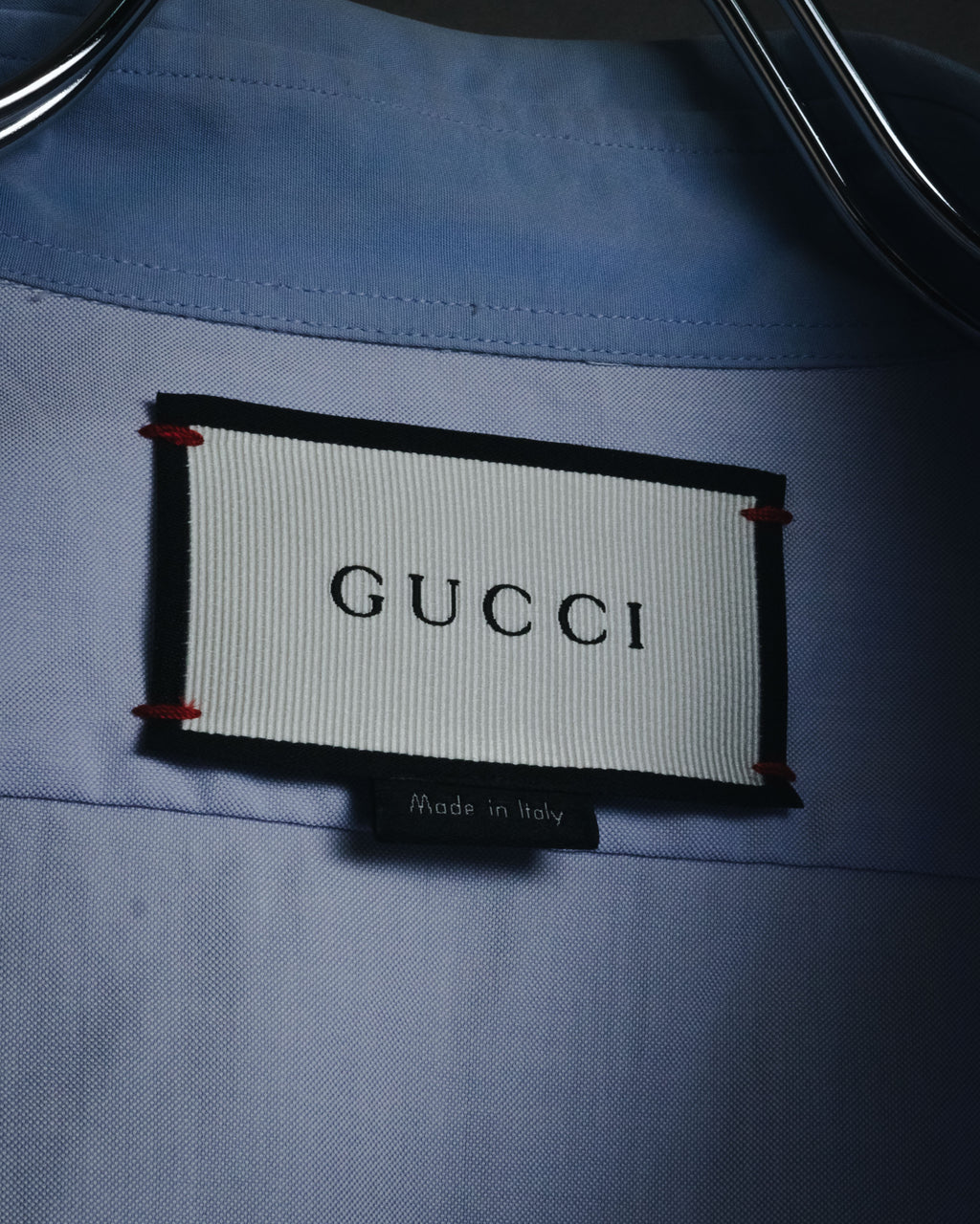 "GUCCI" Michele design tonal contrast-collar classic dress shirt
