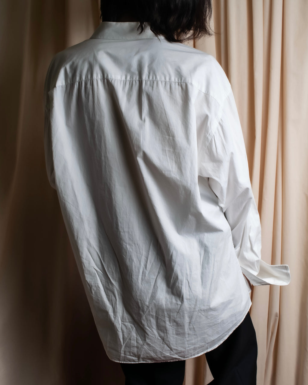 "Christian Dior" Pintuck design wide spread collar dress shirt