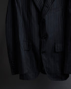 "Dolce & Gabbana" Collar switching design pinstripe pattern tailored jacket