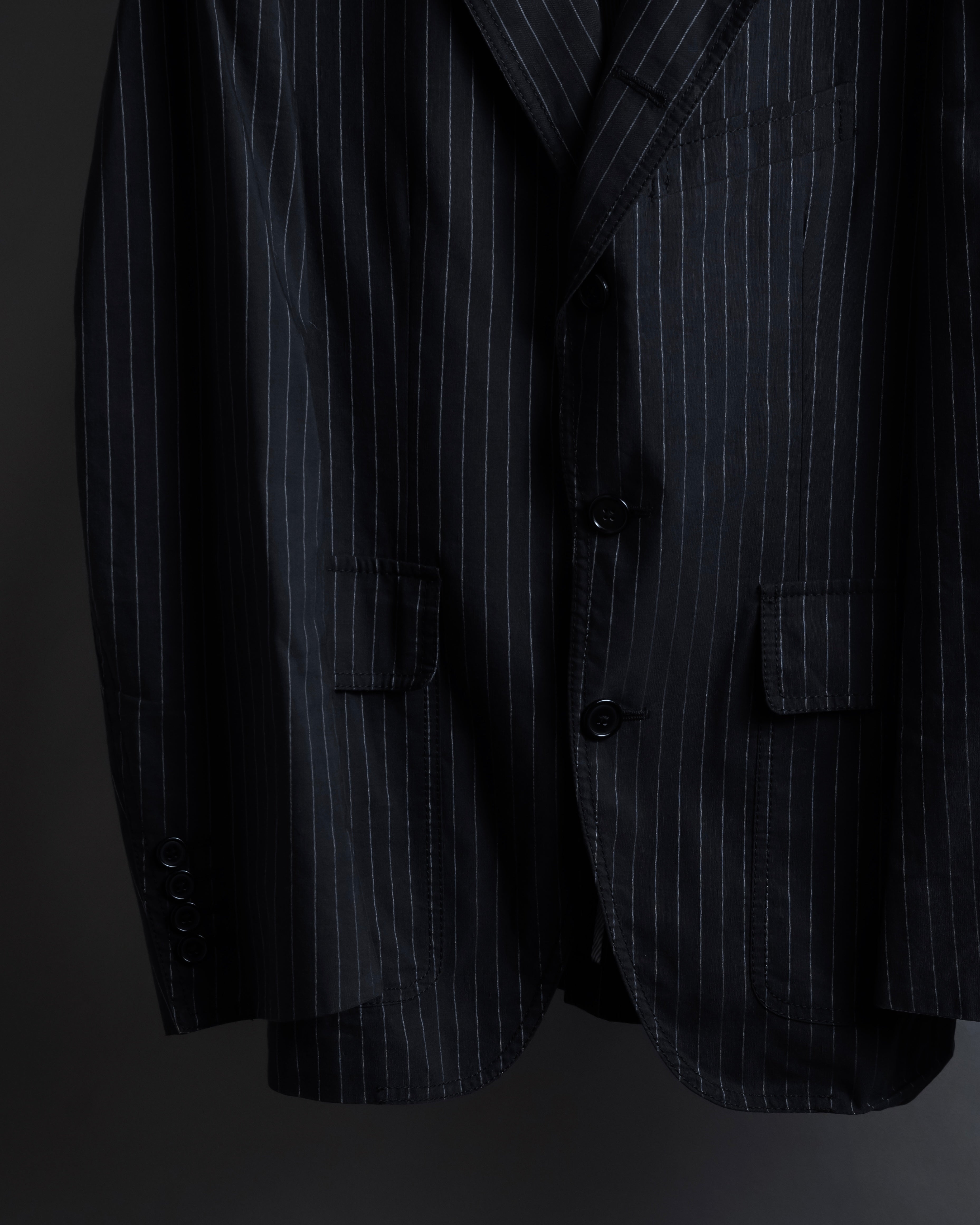 "Dolce & Gabbana" Collar switching design pinstripe pattern tailored jacket
