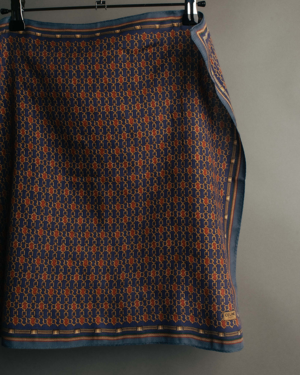 "CELINE" 80's-90's Chain print scarf