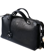 FENDI/ “By The Way Medium” Flower Detailed 2 Way Hand Bag Black