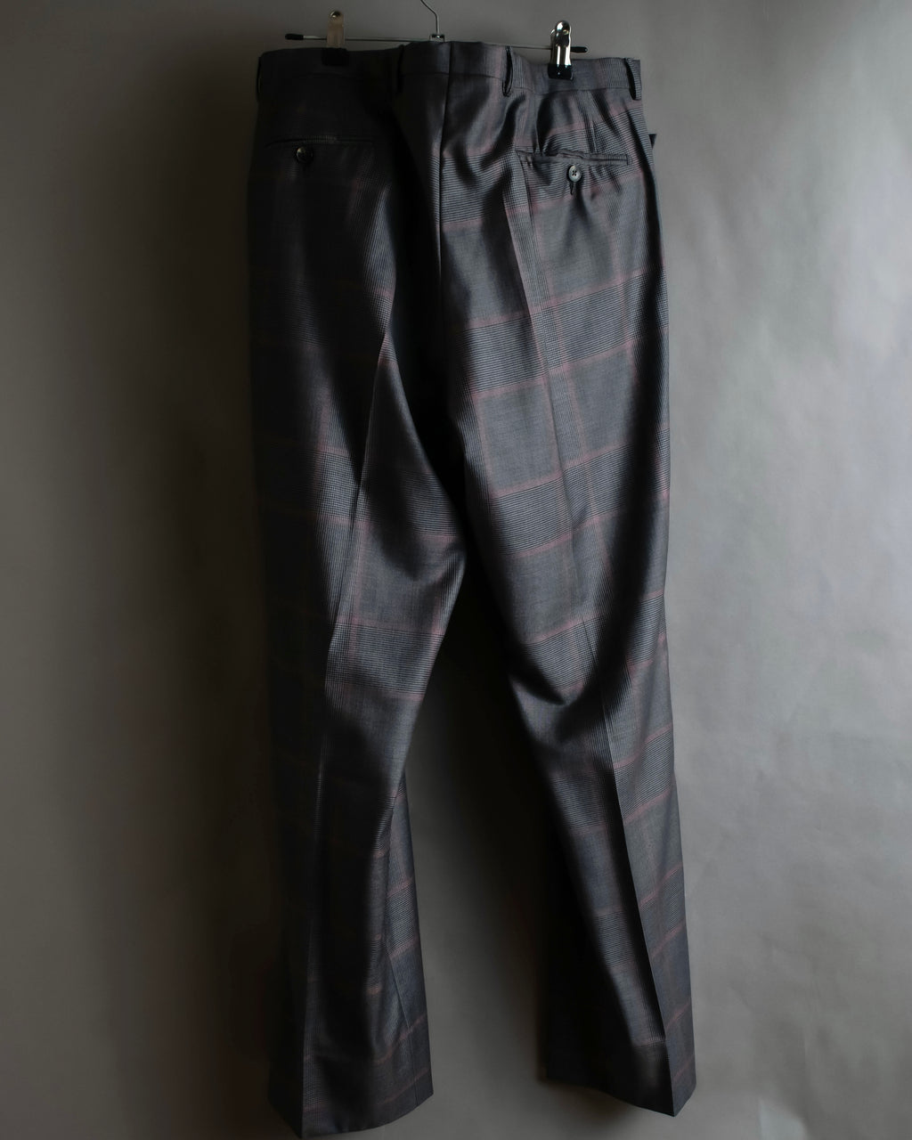 "GUCCI" Glen plaid wool wide tapered slacks