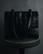 "Salvatore Ferragamo" Late 90’s Gancini embossed leather tote bag