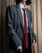 "DIOR" Red dot pattern narrow necktie