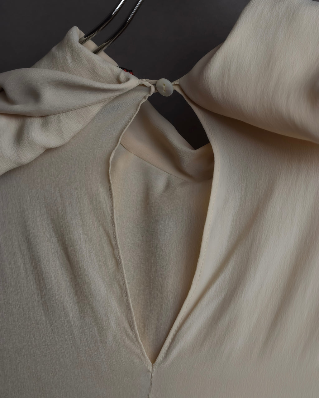 "GUCCI" Michele period frill lace silk bowtie shirt