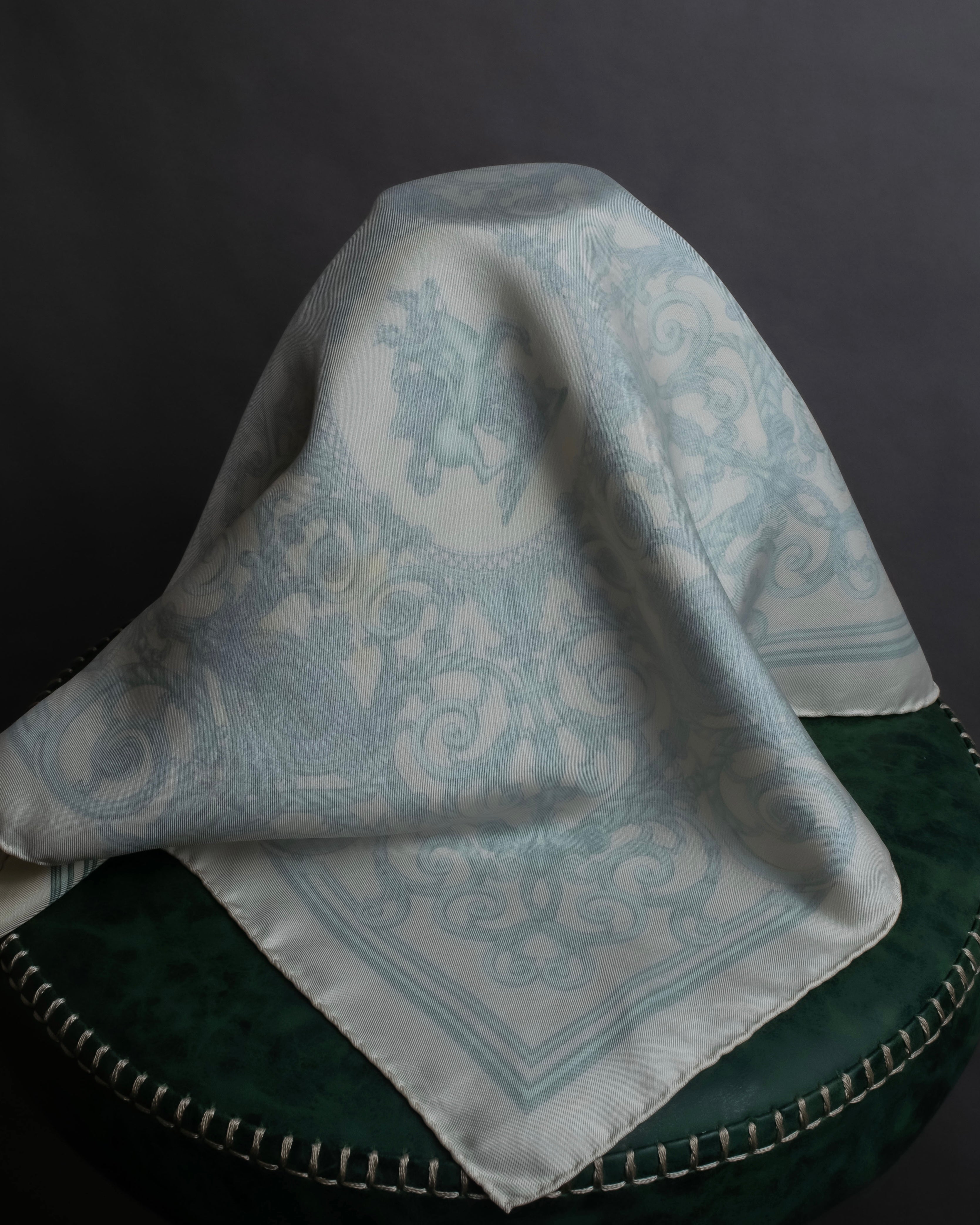 "HERMES" Petit Carre 45 LES TUILERIES silk scarf