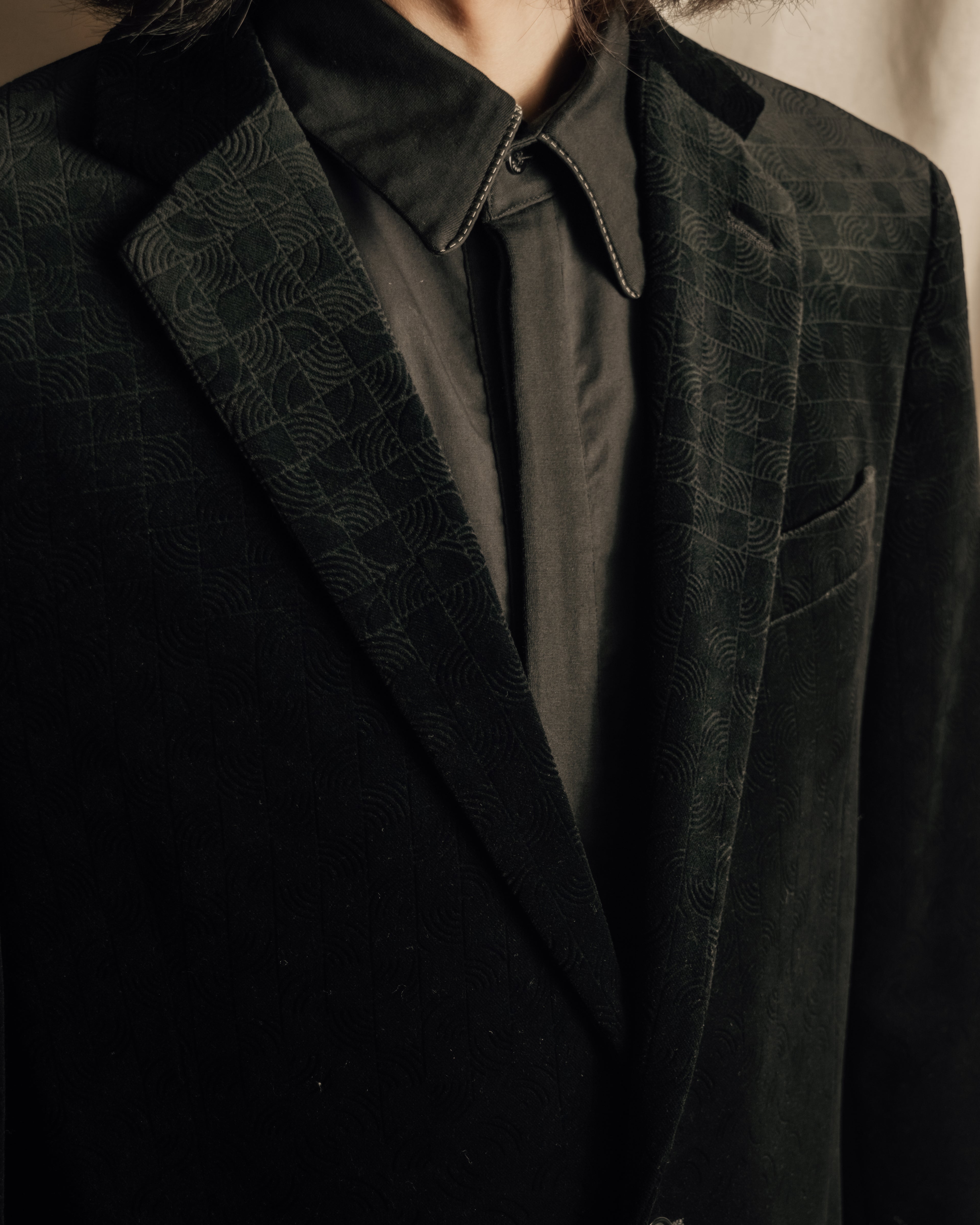 "LOUIS VUITTON" Geometric pattern velvet tailored jacket