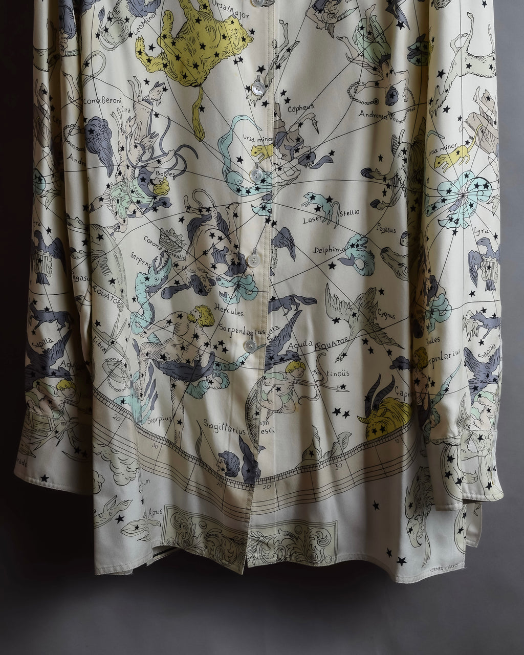 "HERMES" Margiela period Les Étoiles, Stars silk shirt
