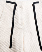 Chiristian Dior by Maria Grazia Chiuri/ Silk Blend Diamond Quilted Shorts White