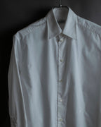 "BURBERRY" Wide collar embroidered emblem white shirt