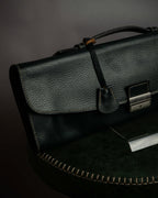 "E. MARINELLA Sottobraccio" Slide closure design 2way leather bag