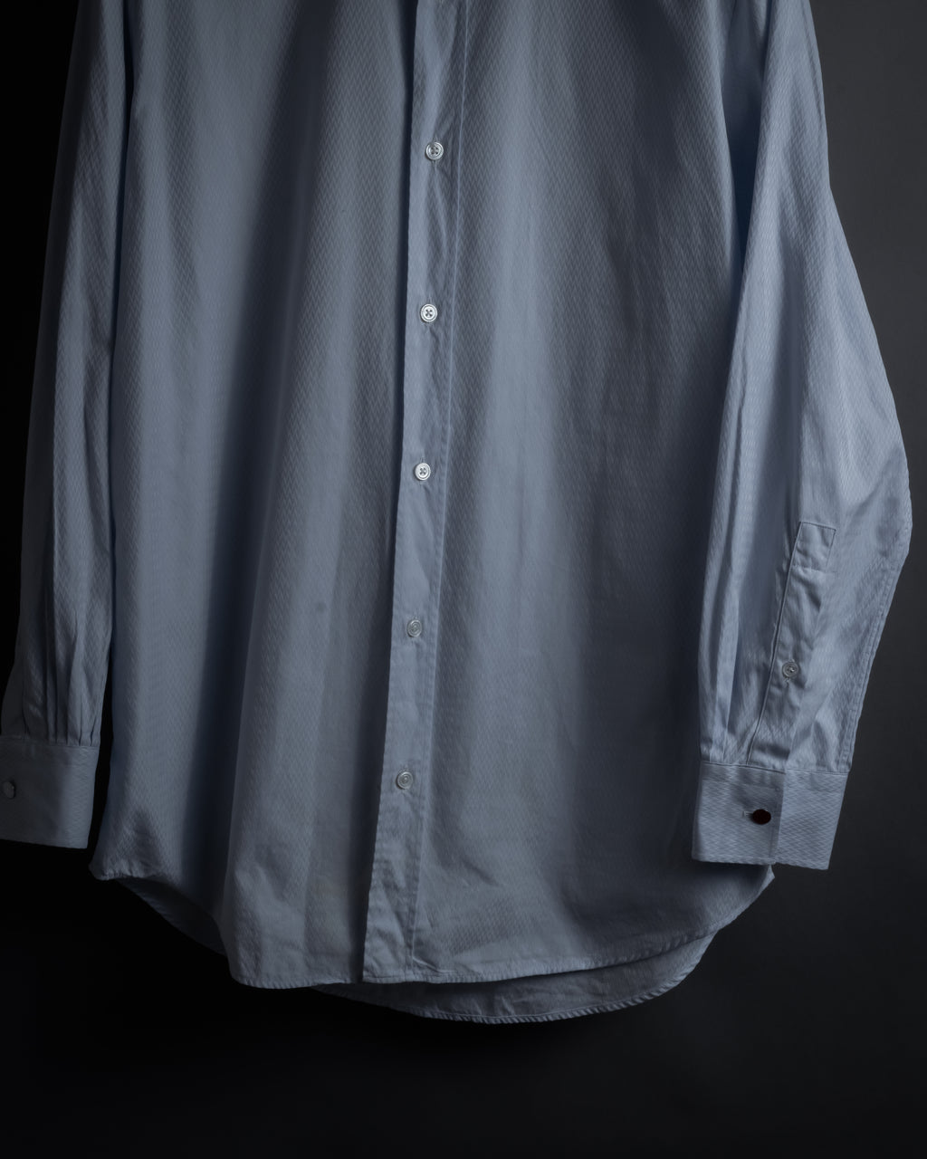 “HERMES” 80’s clou de selle-button jacquard dress shirt