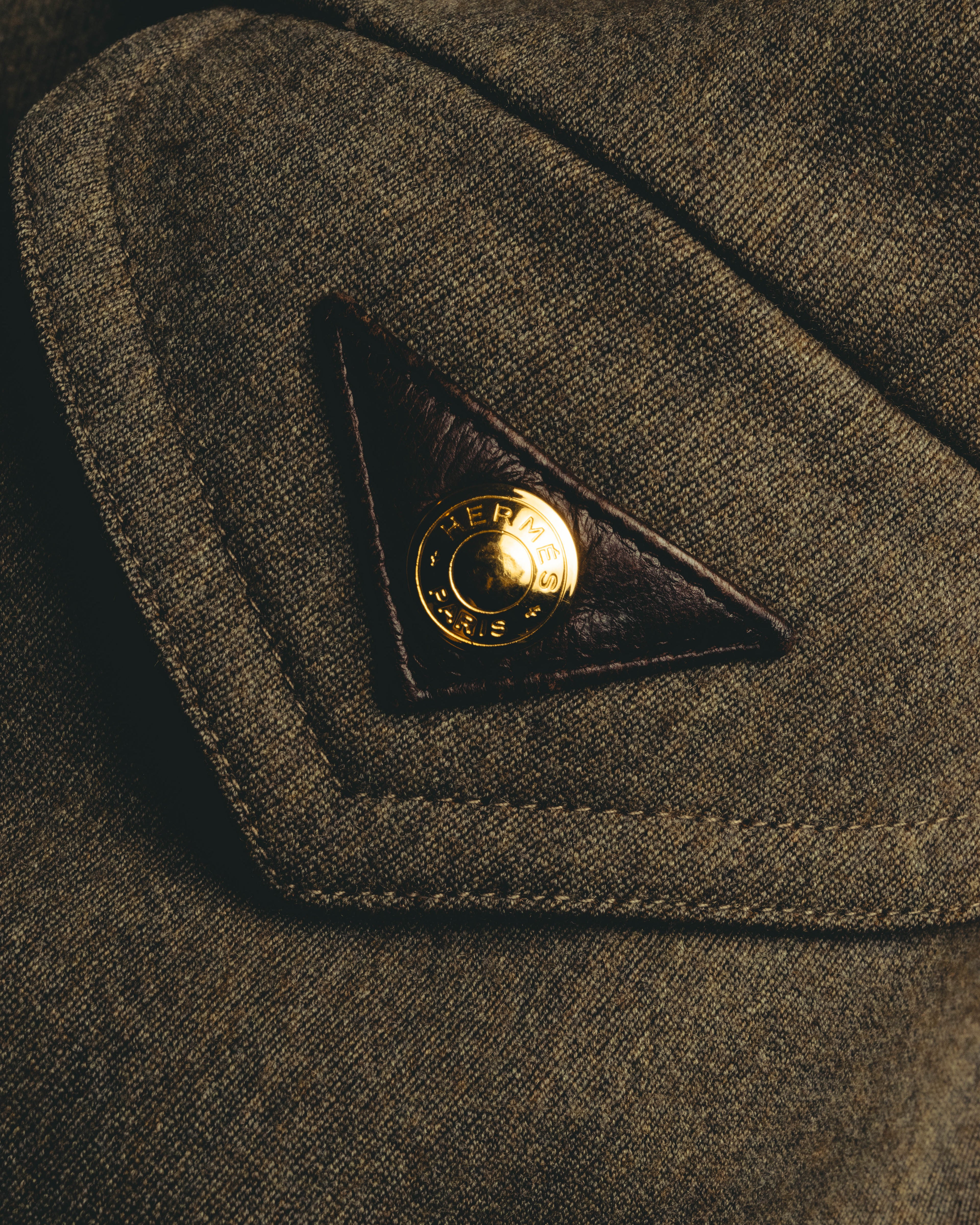 –SPECIAL– "Hermès" 70's-80's Equestrian wool tailored jacket