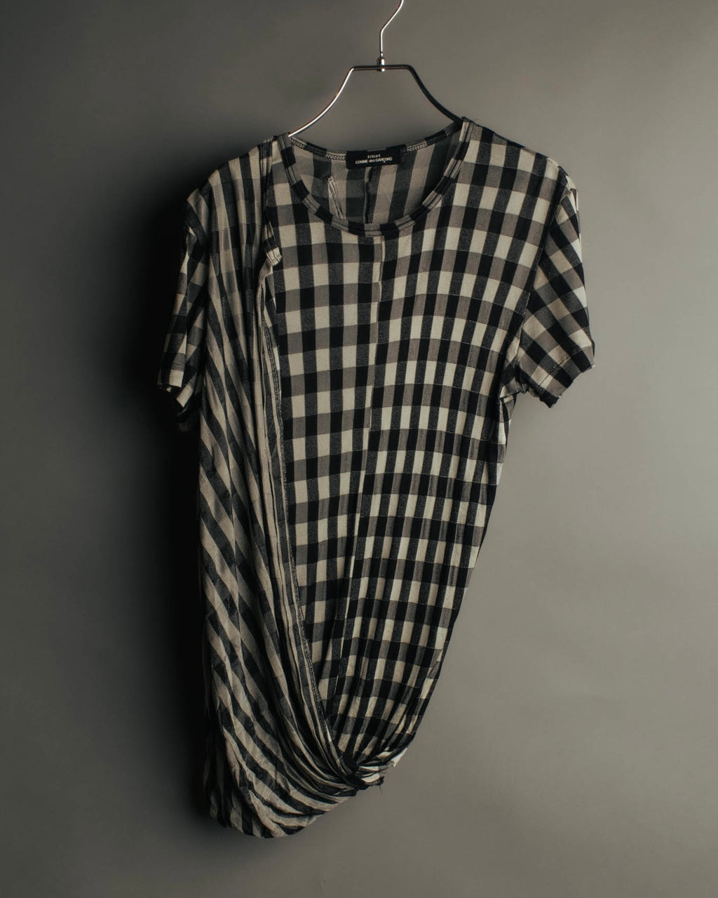 “tricot COMME des GARÇONS” 00’s-10’s Asymmetric gingham draped top