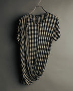 “tricot COMME des GARÇONS” 00’s-10’s Asymmetric gingham draped top
