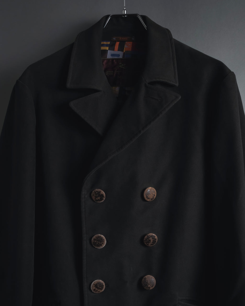 "ETRO" 08AW graphic-lined double-breasted coat