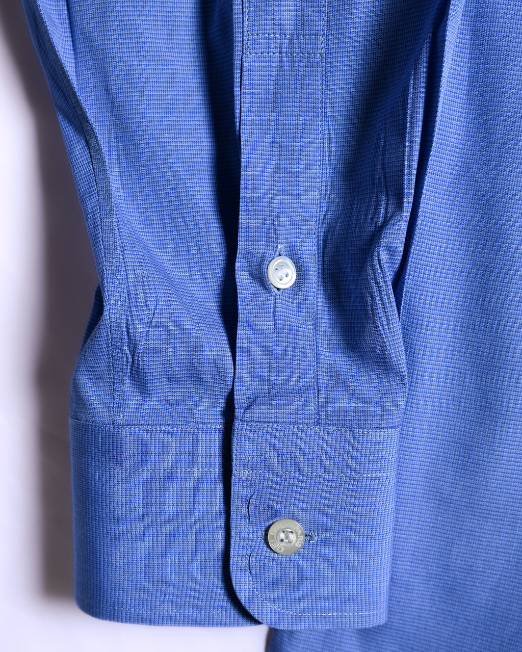 CÉLINE/ Beautiful Colored Logo Embroidered Cotton Shirt Blue