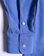 CÉLINE/ Beautiful Colored Logo Embroidered Cotton Shirt Blue