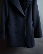 "VALENTINO" Fur collar double-breasted wool coat