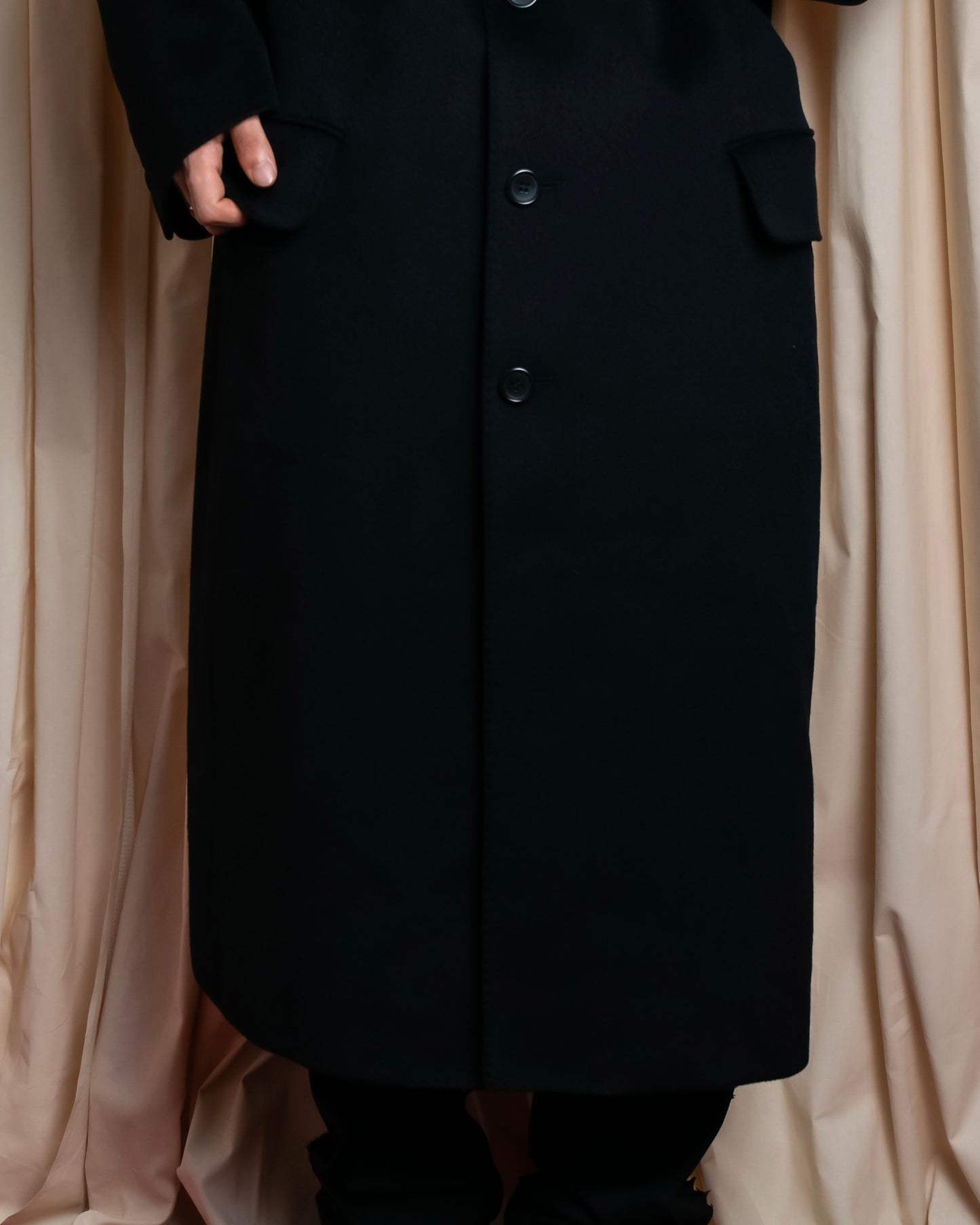 "GIANNI VALENTINO" 100% cashmere oversized chesterfield coat