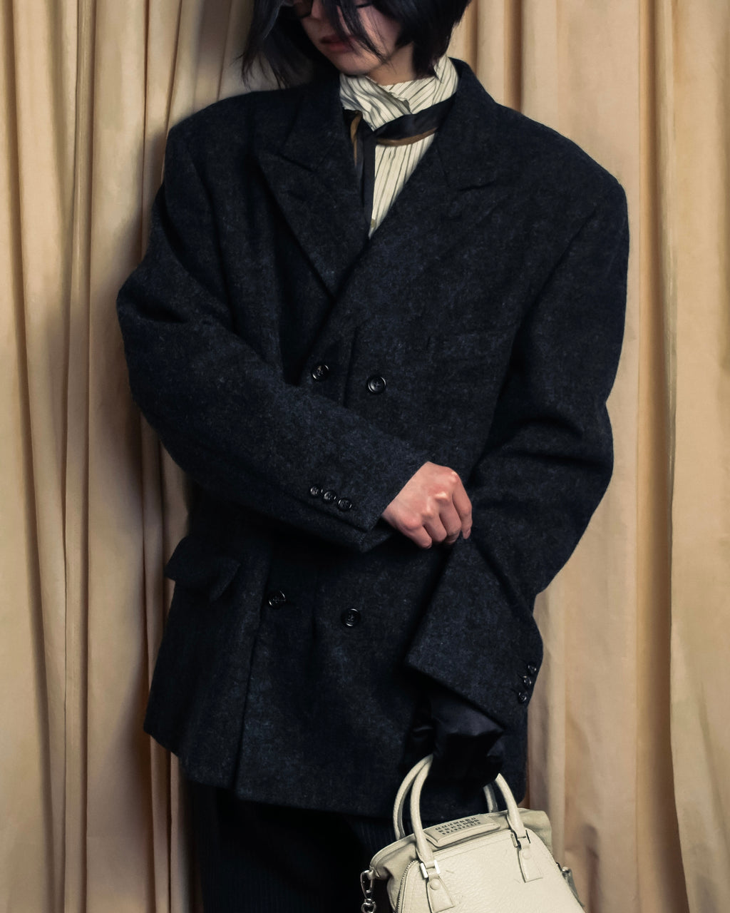 "COMME des GARCONS HOMME PLUS" Structured cut double-breasted tailored jacket