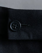 "EMPORIO ARMANI"  Peak lapel double breasted tailored jacket & 2  pleat wide slacks set up