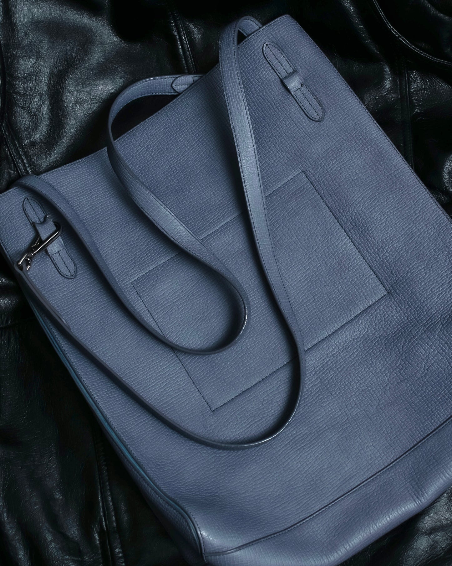 “JIL SANDER”  beautiful sky blue leather shoulder bag