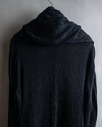 "ISSEY MIYAKE PERMANENT" Large shawl collar silk long cardigan