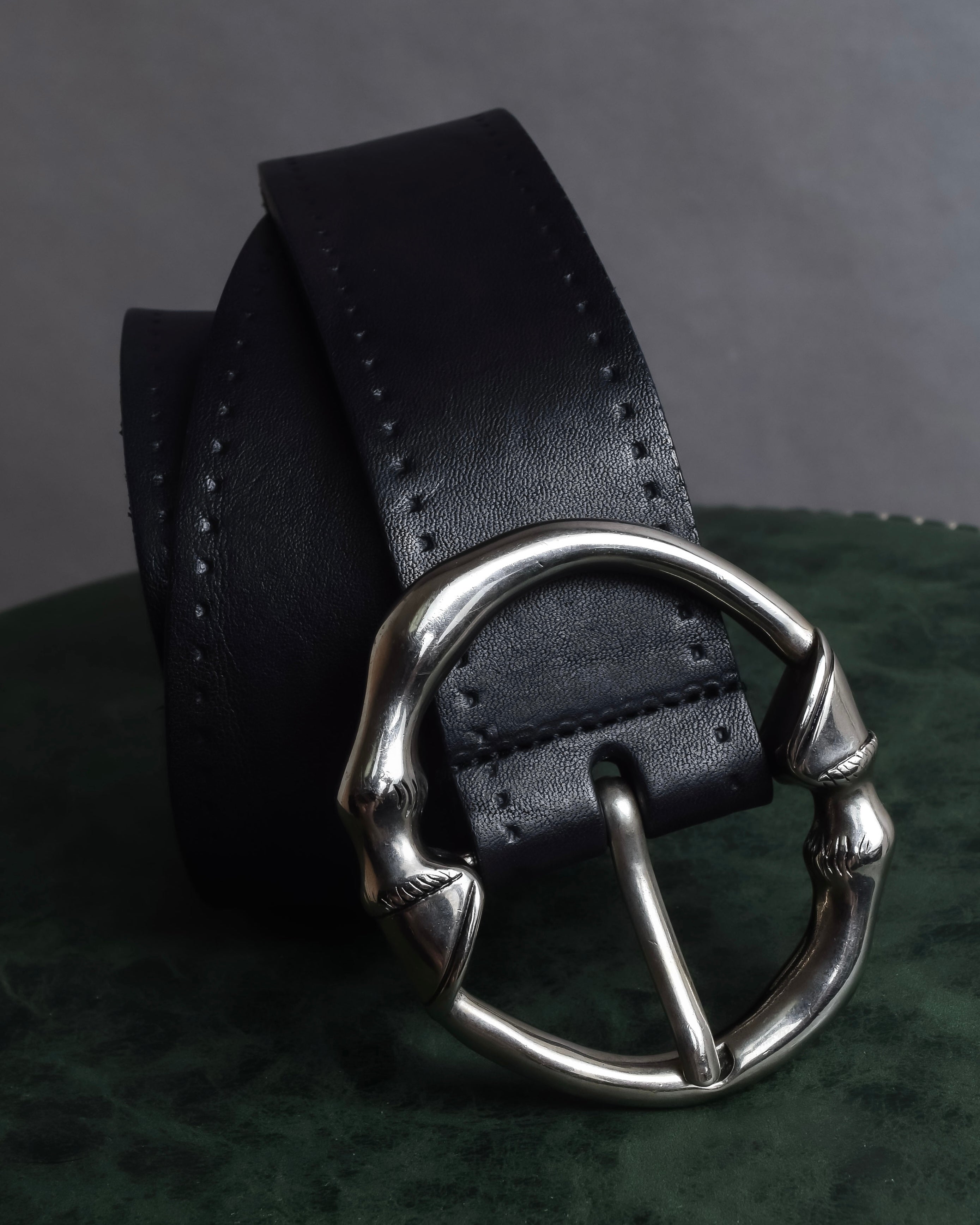 "GUCCI" Bamboo buckle motif leather belt
