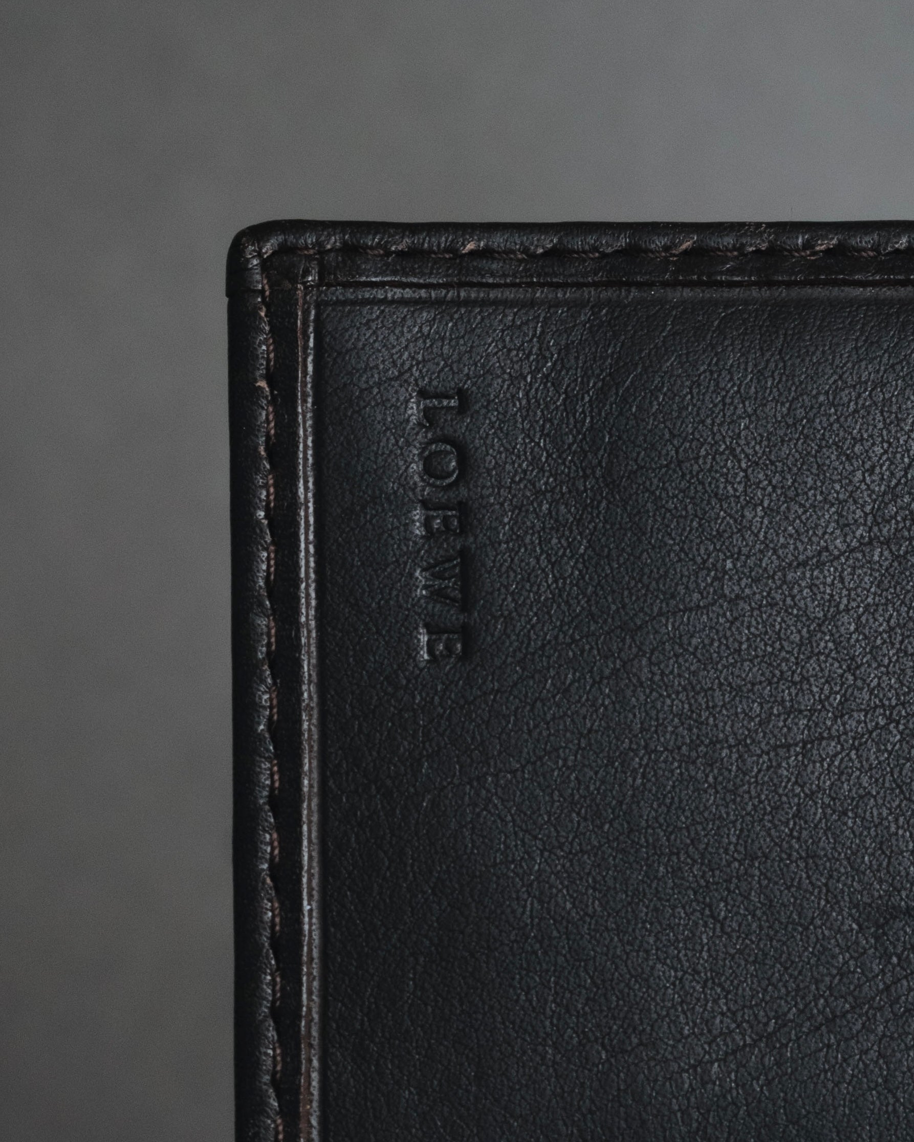 "LOEWE" Anagram-embossed suede bi-fold wallet