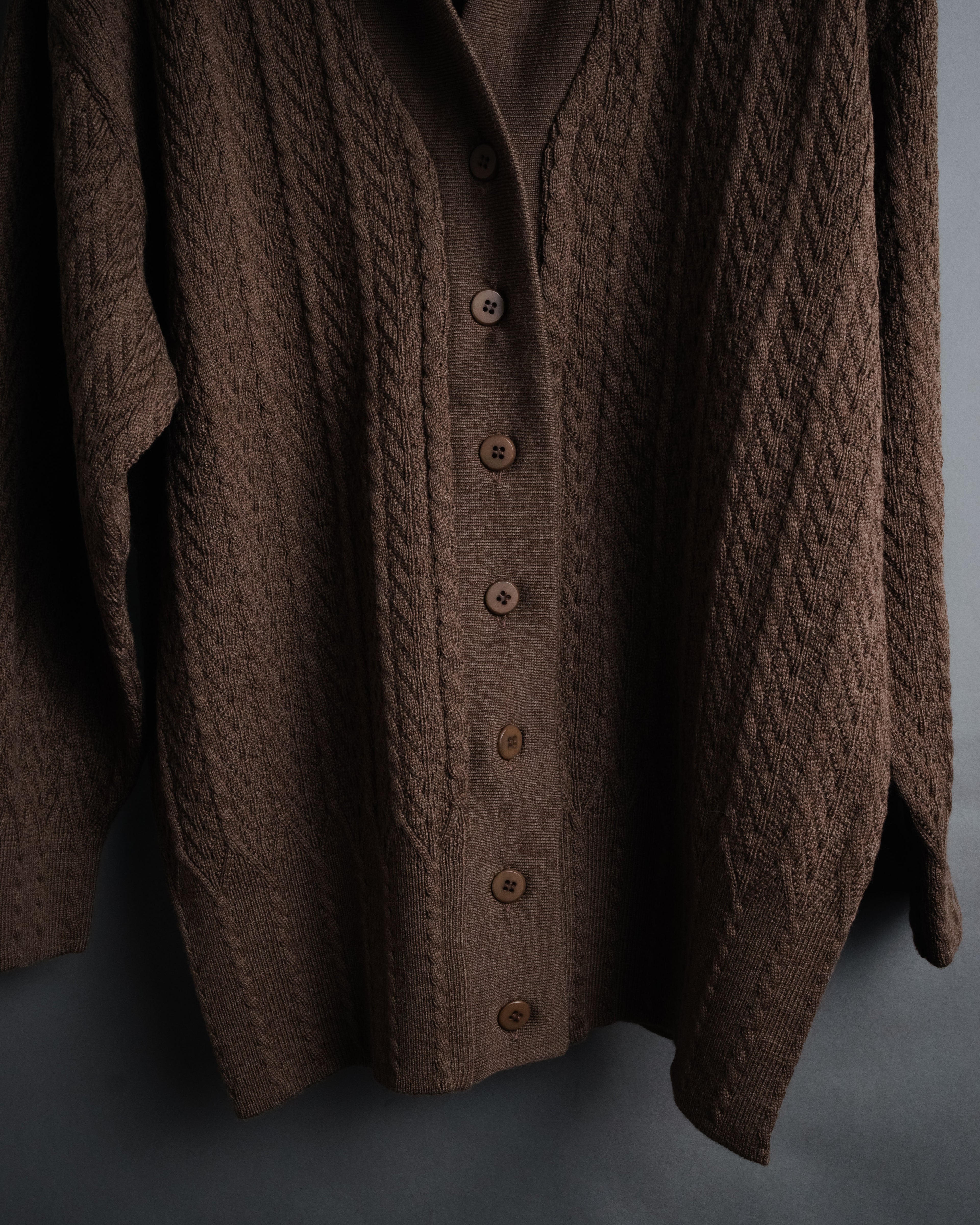 “Christian Dior SPORTS” 90’s Shawl collar cable knit cardigan