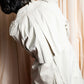 "MARILYN DE PEREL" Covered button detail  Ivory feminine trench coat