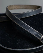 "HERMES" Single pin buckle leather narrow bracelet